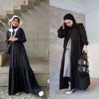 12 Ootd Dress Hitam Hijab Tetap Tampil Stylish