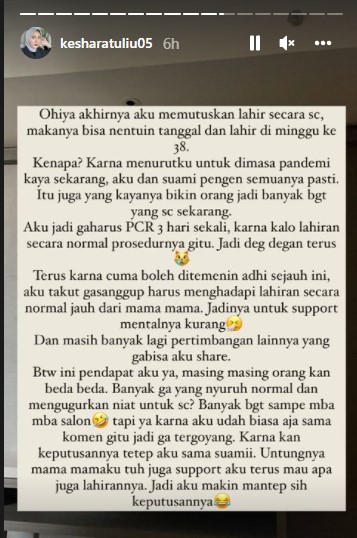 Keinginan Kesha Ratuliu Lahiran Secara Caesar Dikritik, Bantah Alasan Hanya Ingin Tanggal Cantik