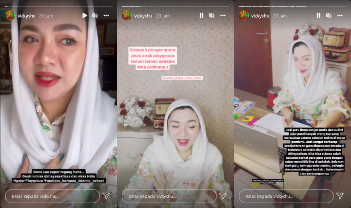 Vicky Shu Peringati Hari Guru, Bagikan Momen Saat Mengajar di Sekolah Anaknya