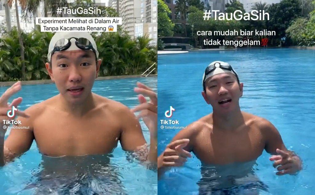 Aktif Bikin Konten Edukasi tentang Renang, Timotius Mulyadi Menangkan Challenge #TauGaSih TikTok Indonesia