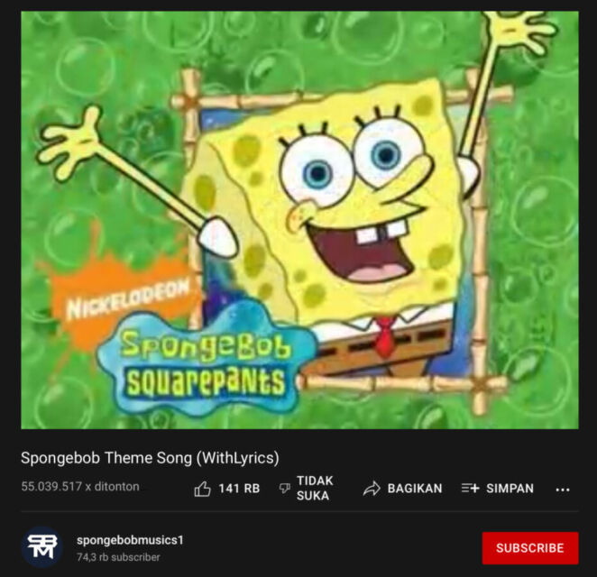 Jadi Bagian Masa Kecil, ini Lagu-lagu di Kartun Spongebob yang Fenomenal