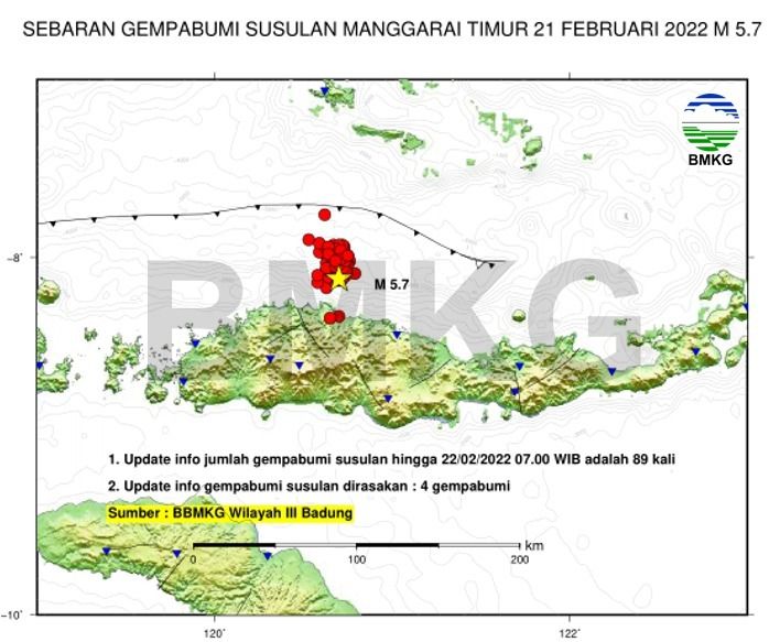 Data sebaran gempa bumi