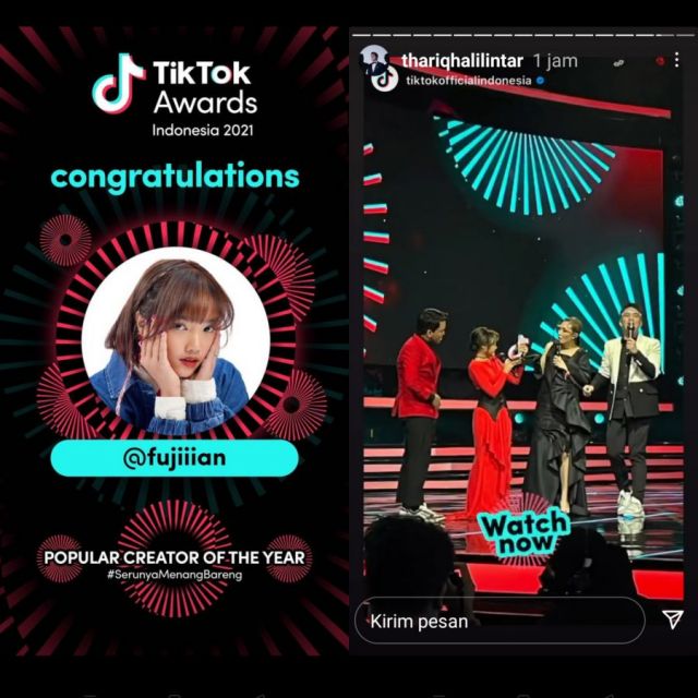 Fuji terima penghargaan Tiktok Award 2022