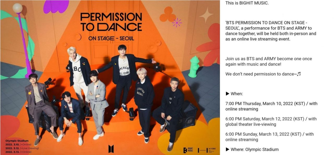 Konser Permission To Dance On Stage Seoul