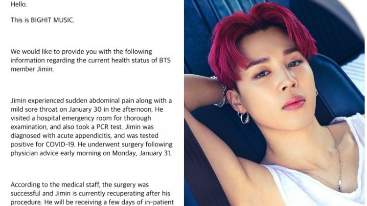 Jimin BTS Positif Covid-19, Terdeteksi Saat Jalani Perawatan Usus Buntu