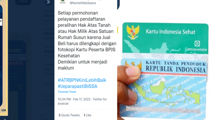 Jual Beli Sertifikat Tanah Harus Sertakan BPJS Kesehatan, Rencana Berlaku 1 Maret