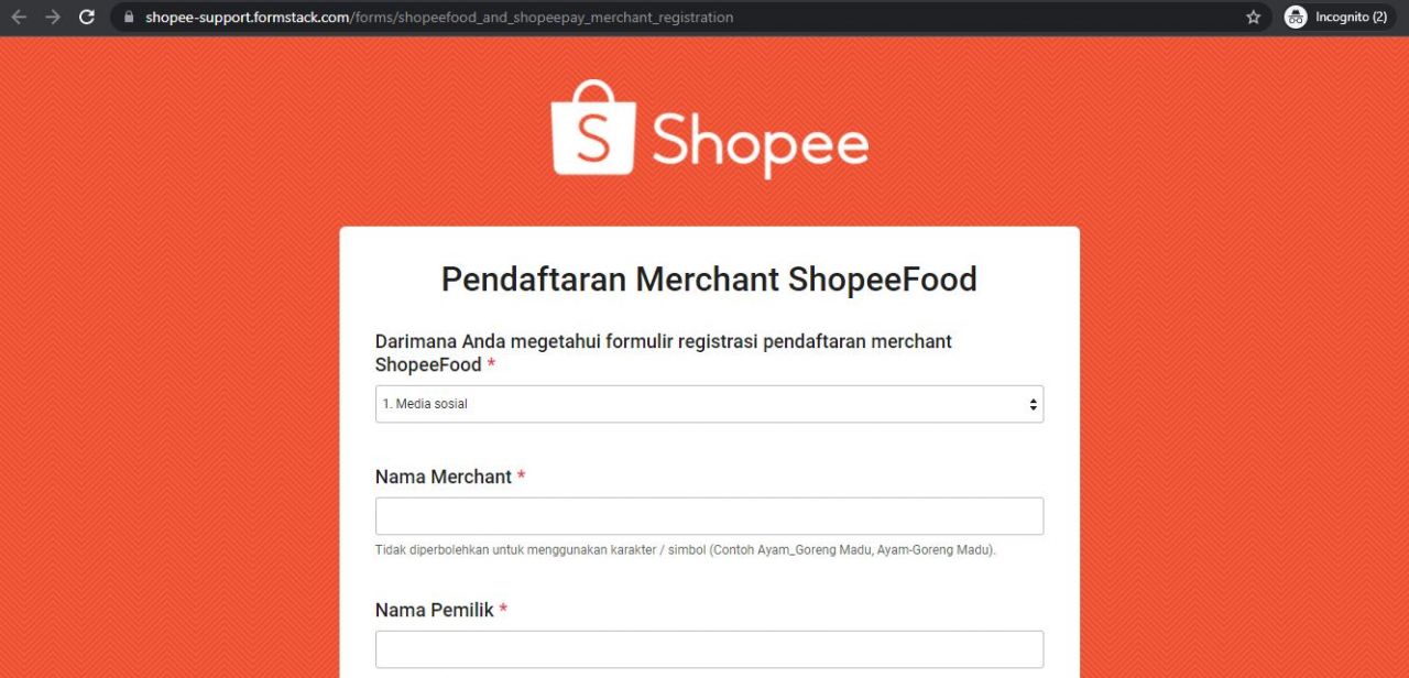 cara daftar shopee food untuk penjual