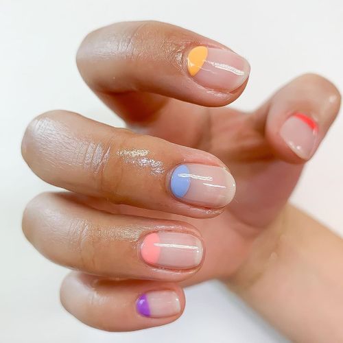 rainbow reverse manicure