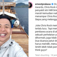 Ernest Prakasa Komentari Soal Will Smith Tampar Chris Rock di Oscar 2022