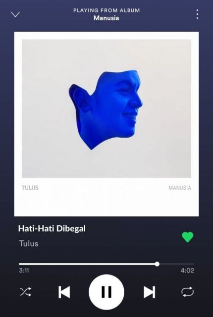 Plesetan lagu baru Tulus