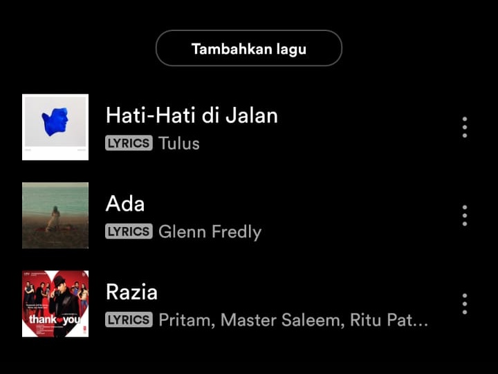 Plesetan lagu baru Tulus