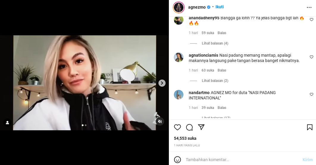 Agnez Mo Kenalkan Nasi Padang di Wa