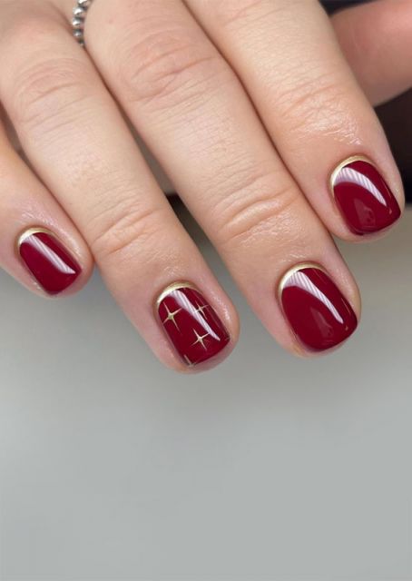 red reverse french manicure