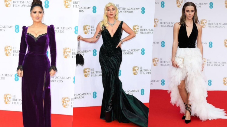 11 Potret Busana Selebritas di Red Carpet BAFTA. Anggun dan Mewah!