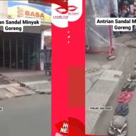 Viral Antre Minyak Goreng Pakai Sandal. Warganet: Indonesia Memang Beda