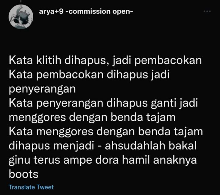 Opsi istilah untuk mengganti nama klitih