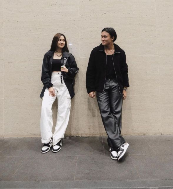 ootd couple ala mahalini dan rizky febrian