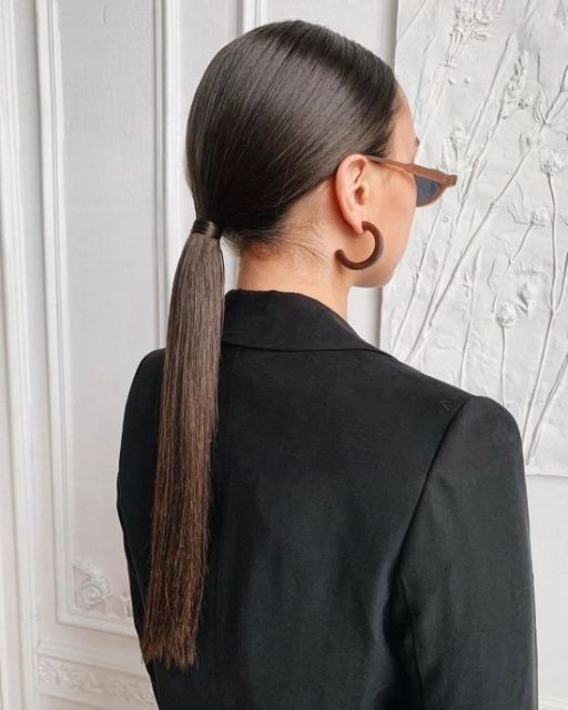 Sleek low ponytail