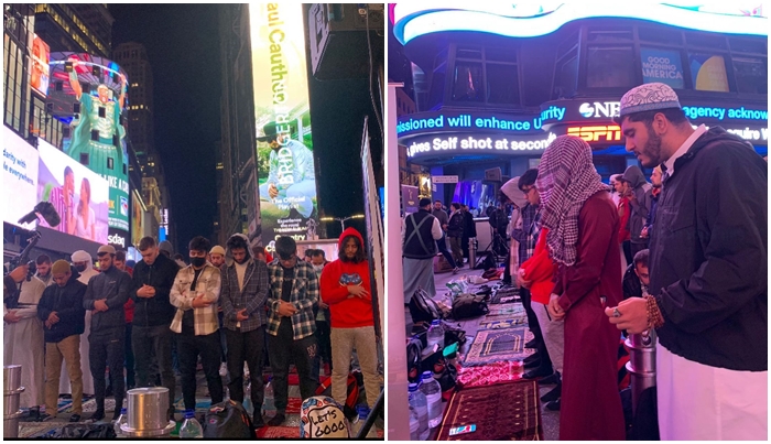 Ratusan Umat Muslim Gelar Salat Tarawih di Times Square, New York