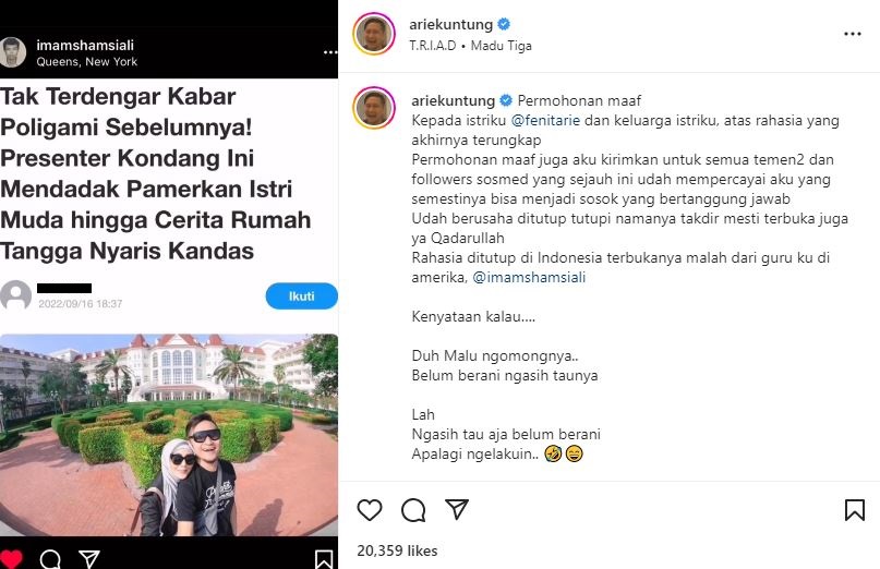 Arie Untung isu poligami