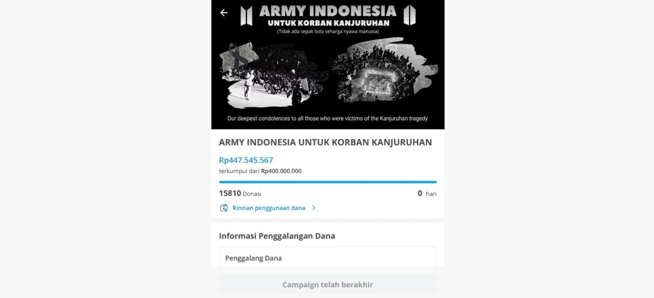 Donasi oleh ARMY Indonesia