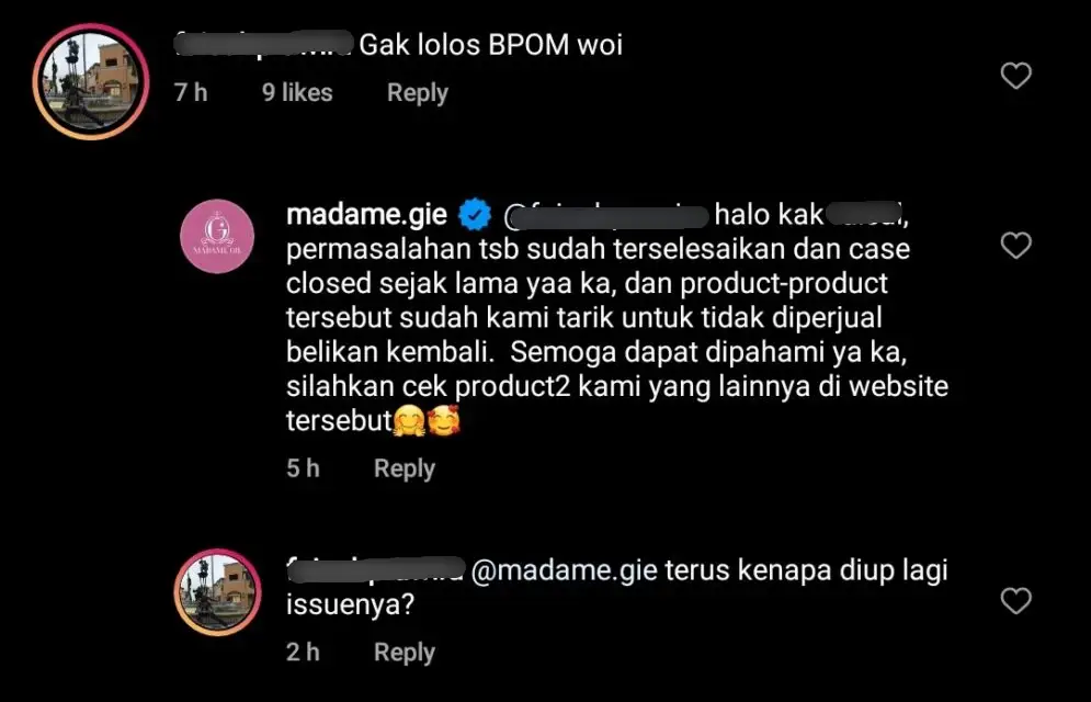 madame gie bpom