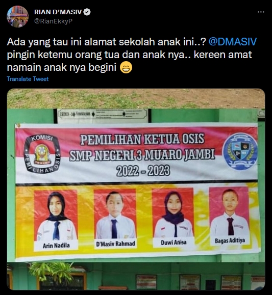 D'Masiv Rahmad siswa SMPN 3 Muaro Jambi