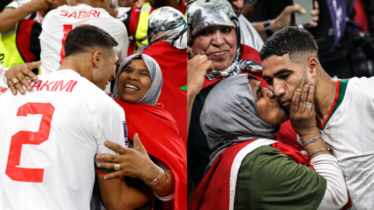 Momen Achraf Hakimi Pemain Maroko, Peluk dan Cium Kening Ibunda Usai Kalahkan Belgia