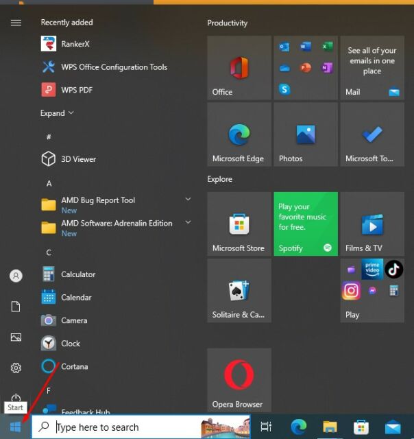 Start Icon Windows 10