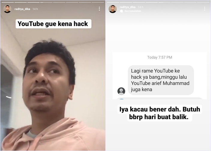 YouTube Raditya Dika diretas