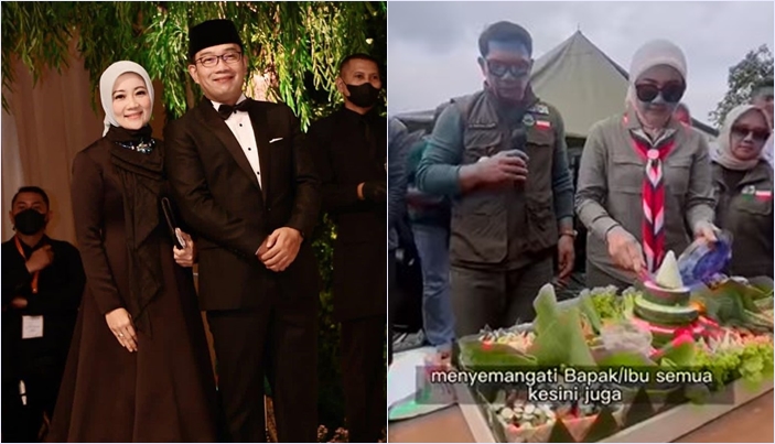 Berbagi Kebahagiaan, Ridwan Kamil  dan Atalia Praratya Syukuran Ulang Tahun Pernikahan di Pengungsian