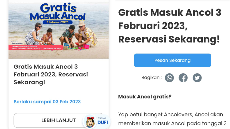 Masuk Ancol Gratis pada 3 Februari 2023, Begini nih Cara dan Ketentuannya