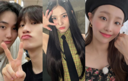 Yedam dan Mashiho (kiri), Jinni (tengah), dan Chuu (kanan)