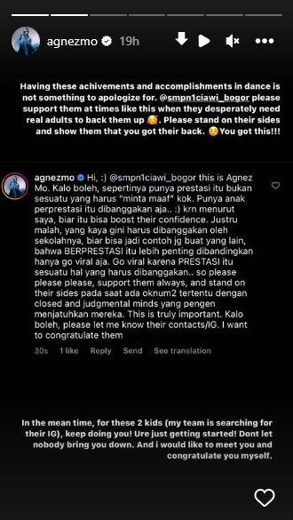 Agnezmo ingin bertemu dengan 2 siswa tersebut