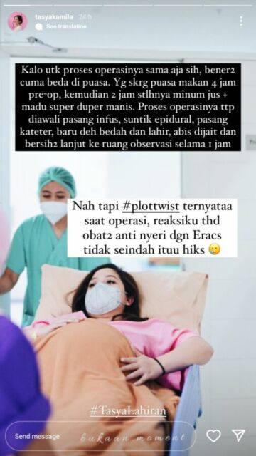 Cerita Tasya Kamila melahirkan dengan metode ERACS