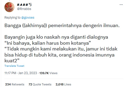 Komentar lucu warganet Indonesia di Twitter via @Rrrabbs