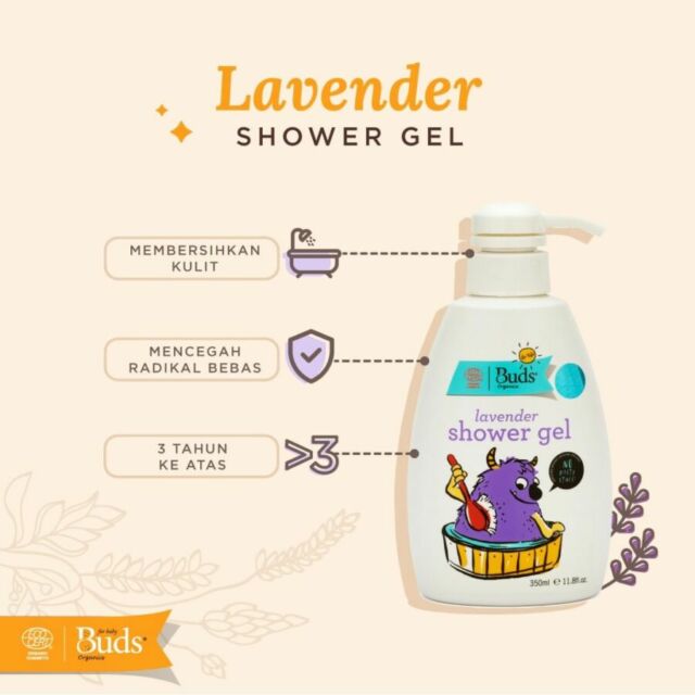 Lavender Shower Gel dari Buds Organics | Credit: Instagram @budsorganics.id