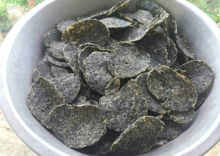 cassava leaf crackers - specialty of padang