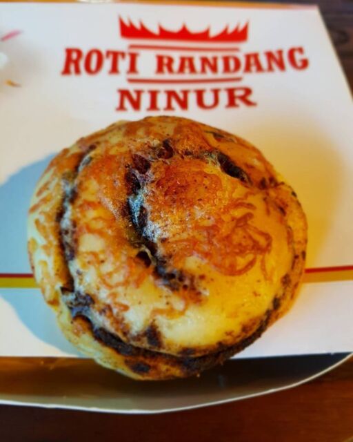 rendang filled bread - specialty of padang