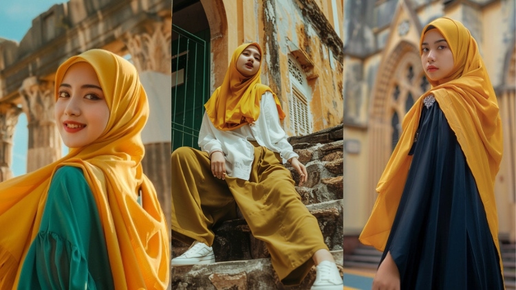 9 Warna Jilbab yang Cocok untuk Baju Kuning Mustard