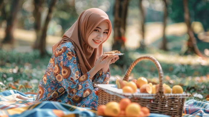 10 Ide Outfit Piknik ke Taman untuk Hijaber, Nyaman Buat Refreshing