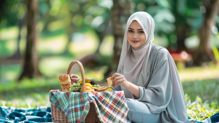 10 Ide Outfit Piknik ke Taman untuk Hijaber, Nyaman Buat Refreshing