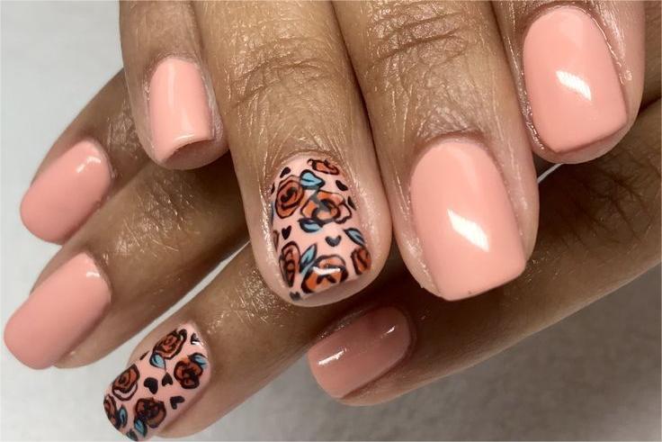 nail art untuk kulit sawo matang warna peach