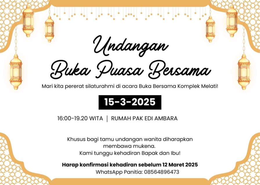 10 Contoh Undangan Buka Bersama via WA, Resmi, Bahasa Inggris, dll